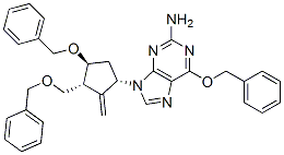 9H-Purine-2-amine, 9-(1S, 3R, 4S)-2-methylene-4-(phenylmethoxy)-3-(phenylmethoxy)methyl cyclopentyl-6-(phenylmethoxy)