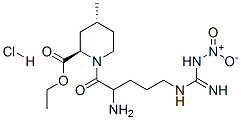 Ethyl (2R,4R)-1-2-amino-5-imino(nitroamino)methyl amino-1-oxopentyl-4-methyl-2-piperidinecarboxylate hydrochloride