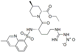 2R,4R)-1-(2S)-5-Imino(nitroamino)methyl amino-2-(3-methyl-8-quinolinyl)sulfonyl amino-1-oxopentyl-4-methyl-2-piperidinecarboxylic acid ethyl ester