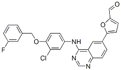 5-4-3-chloro-4-(3-fluorophenyl)methoxy phenyl amino-6-quinazolinyl-2-Furancarboxaldehyde