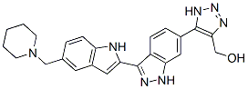 (5-(3-(5-(piperidin-1-ylmethyl)-1H-indol-2-yl)-1H-indazol-6-yl)-1H-1,2,3-triazol-4-yl)methanol